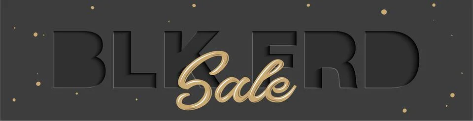 Vector set of paper cut with words. Black friday sale. Stock Illustration