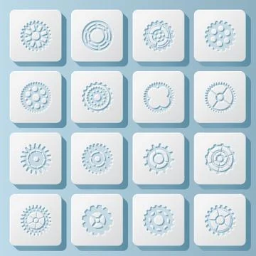 Vector set of paper icons. Stock Illustration