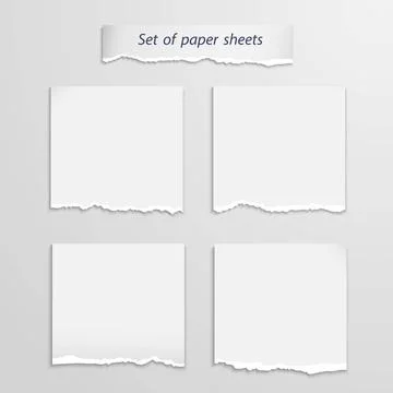 Vector set of paper sheet over white Vector set of paper sheet over white ... Stock Photos