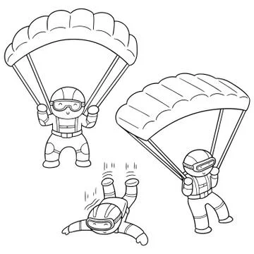 Vector set of parachuter Illustrazione stock