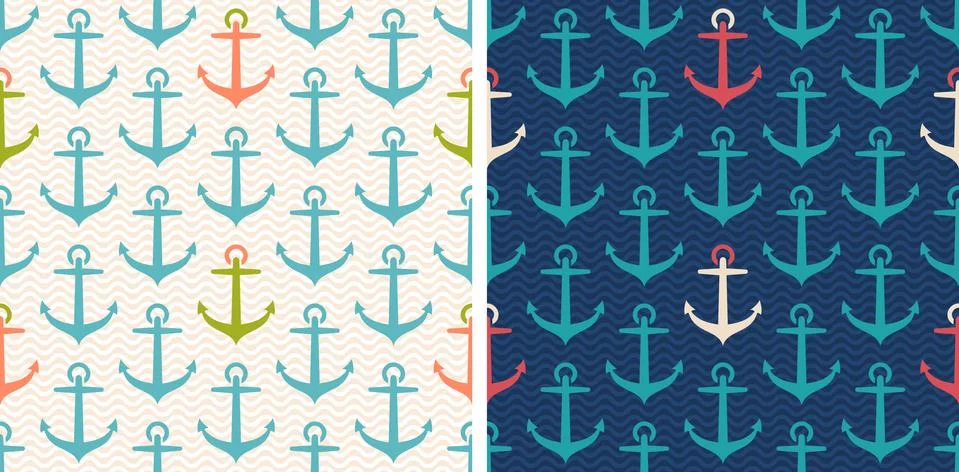 Vector set patterns with anchor Stock Illustration