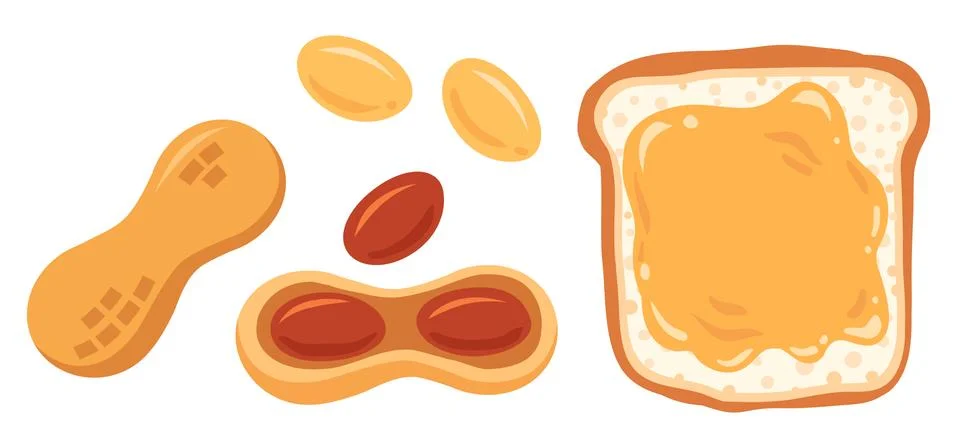 Vector set of peanut snack Stock Illustration