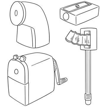 Vector set of pencil sharpener Stock Illustration