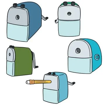 Vector set of pencil sharpener Stock Illustration