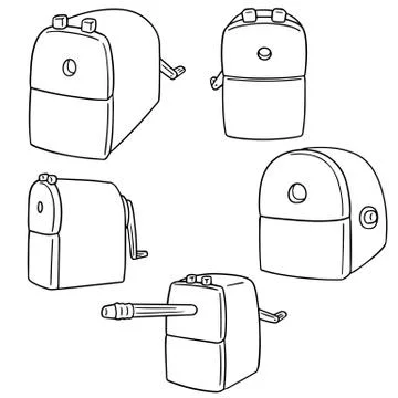 Vector set of pencil sharpener Stock Illustration