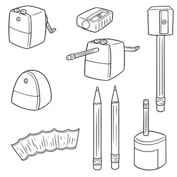 Vector set of pencil sharpener Illustrazione stock