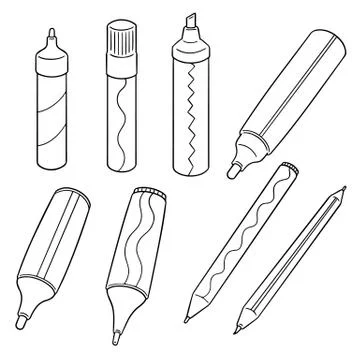 Vector set of pens Stock Illustration