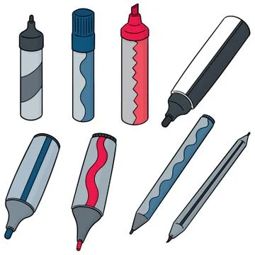 Vector set of pens Stock Illustration