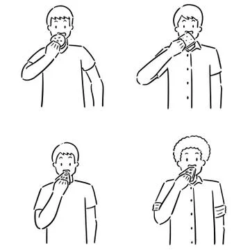 Vector set of people eating Stock Illustration