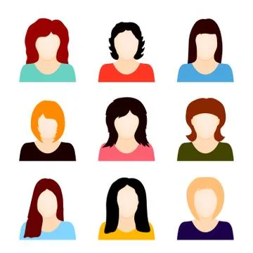 Vector set of people icons isolated on white background Stock Illustration
