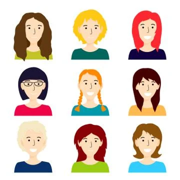 Vector set of people icons isolated on white background Illustrazione stock
