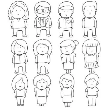 Vector set of people Stock Illustration