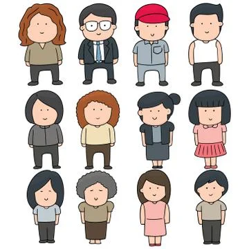 Vector set of people Stock Illustration