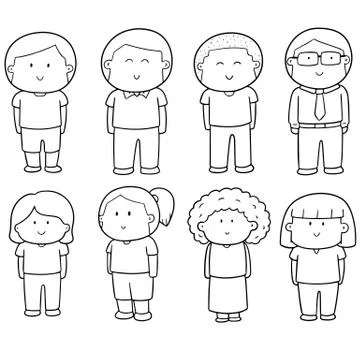 Vector set of people Stock Illustration