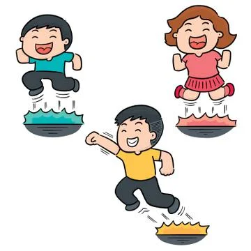 Vector set of people jumping Stock Illustration