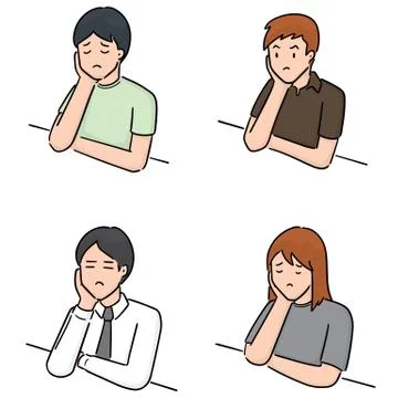 Vector set of people thinking Stock Illustration