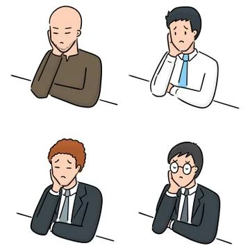 Vector set of people thinking Stock Illustration