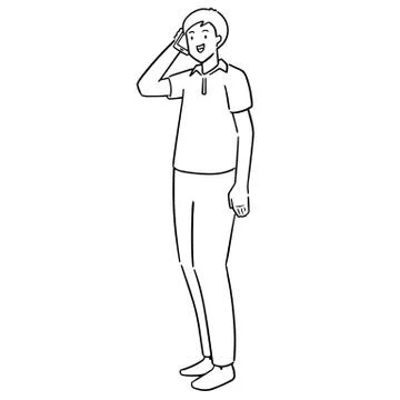 Vector set of people using smartphone Stock Illustration