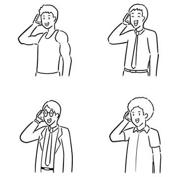 Vector set of people using smartphone Stock Illustration