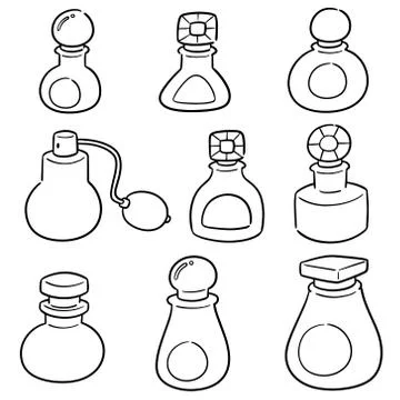 Vector set of perfume bottle Stock Illustration