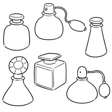Vector set of perfume bottle Stock Illustration