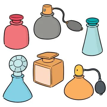 Vector set of perfume bottle Stock Illustration