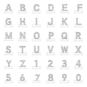 Vector set of personalized monograms in geometric style on white background.  Stock Illustration