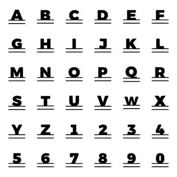 Vector set of personalized monograms isolated on white background. Creative l Stock Illustration