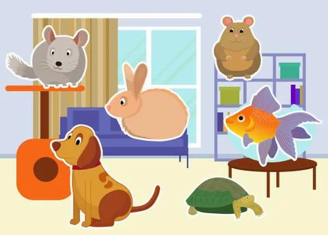 Vector set of Pets. Stock Illustration