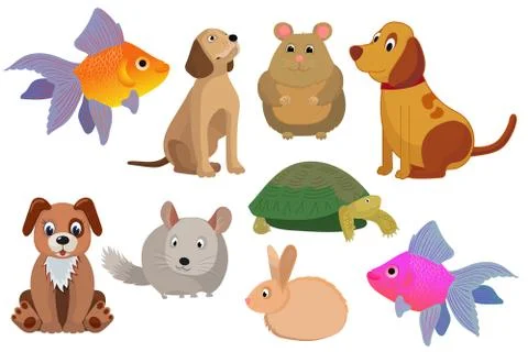 Vector set of Pets. Stock Illustration