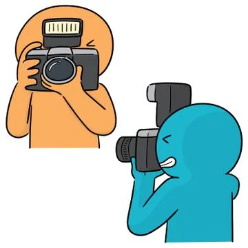 Vector set of photographers Stock Illustration