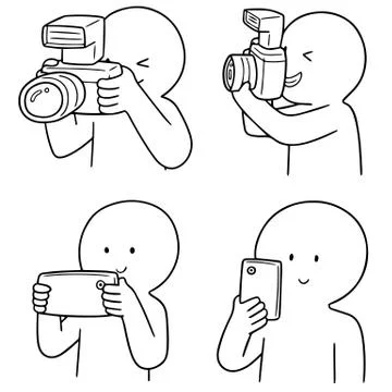 Vector set of photographers Stock Illustration