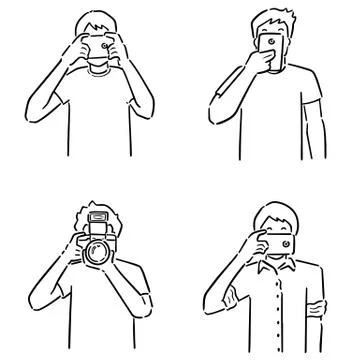 Vector set of photographers Stock Illustration