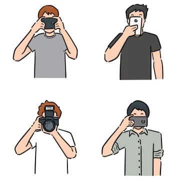 Vector set of photographers Stock Illustration