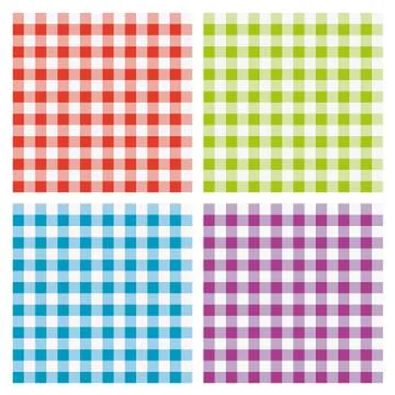 Vector set of picnic cooking tablecloth Stock Illustration