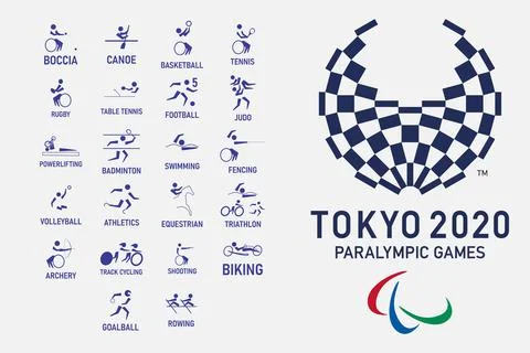 Vector set pictograms summer paralympic games. Stock Illustration