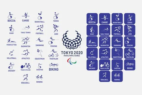 Vector set pictograms summer paralympic games. Stock Illustration