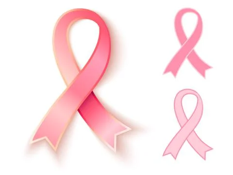 Vector set pink ribbons. Stock Illustration