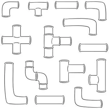 Vector set of pipe Stock Illustration