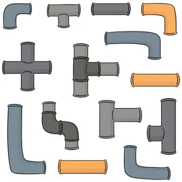 Vector set of pipe Stock Illustration