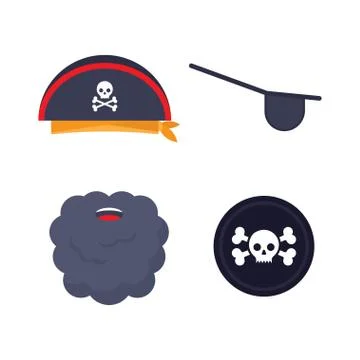 Vector set of pirate elements. Stock Illustration