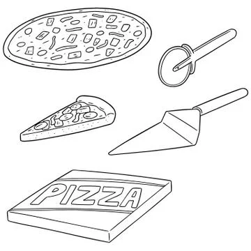 Vector set of pizza Stock Illustration