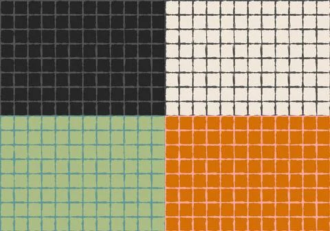 Vector set of plaid patterns in retro style. Vector gingham patterns in tre.. 스톡 일러스트