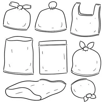 Vector set of plastic bag Stock Illustration