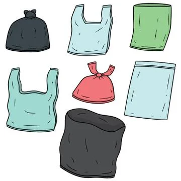 Vector set of plastic bag Illustrazione stock
