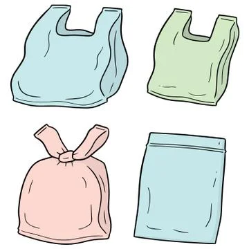 Vector set of plastic bag Stock Illustration