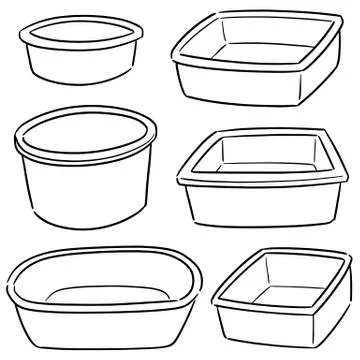 Vector set of plastic basin Stock Illustration