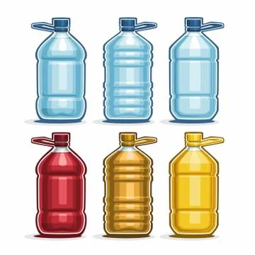 Vector set of Plastic Bottles Stock Illustration