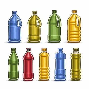 Vector set of Plastic Bottles Stock Illustration