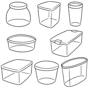 Vector set of plastic container Stock Illustration